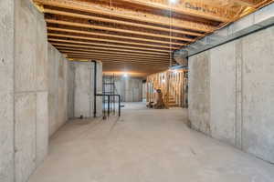 View of unfinished basement