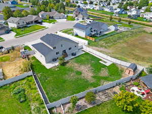 Aerial perspective of suburban area