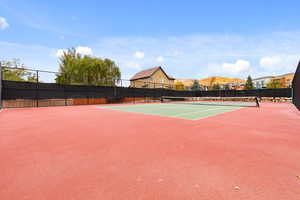View of tennis courts