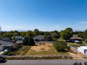 Aerial view of residential area