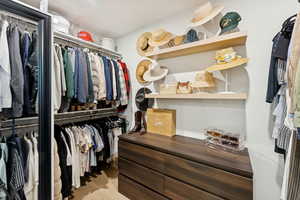 View of walk in closet