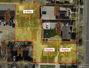 Aerial map of property and surrounding area