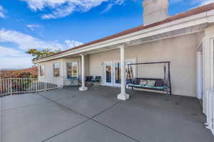 View of patio with french doors