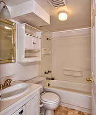 Bathroom with vanity and shower / tub combination