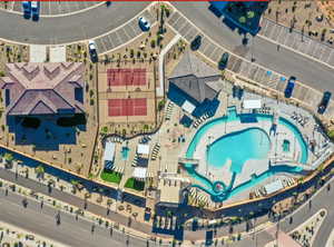 Bird's eye view of a pool