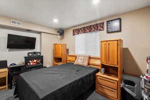 Bedroom with carpet floors