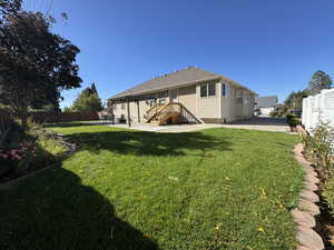 Back of house featuring a fenced backyard and a patio