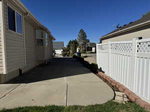 View of concrete road with a residential view