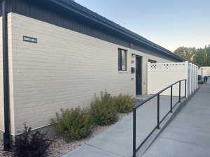 View of home's exterior with brick siding