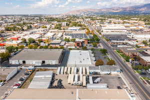 Drone / aerial view of a mountainous background