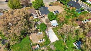 Aerial perspective of suburban area
