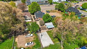 Aerial perspective of suburban area