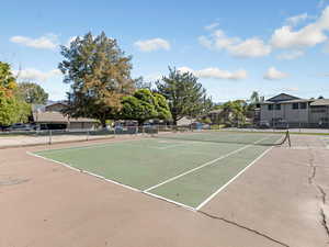 View of the tennis court with the community tennis court.