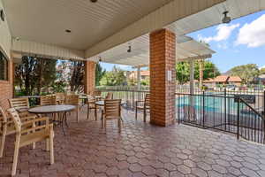 View of patio / terrace with a pergola