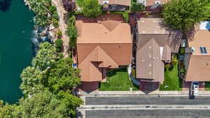 Bird's eye view of a large body of water