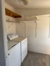Laundry room with washer and dryer