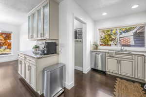 Kitchen/Dining featuring side entry.