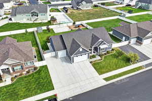 Aerial perspective of suburban area