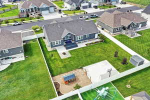 Aerial view of residential area