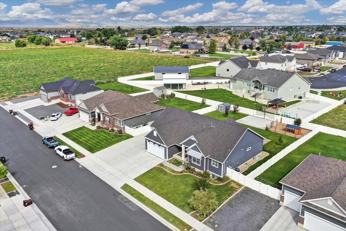 Aerial view of residential area