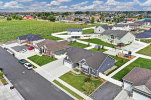 Aerial view of residential area