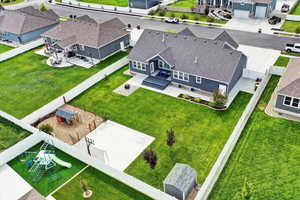 Aerial view of residential area