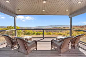 Balcony with a mountain view