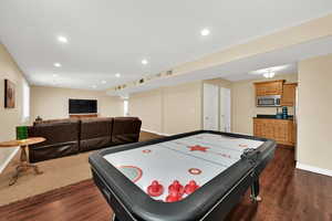 Walk-out basement with large family room with large windows allowing plenty of light with plantation shutters