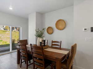Dining room featuring wood finished floors