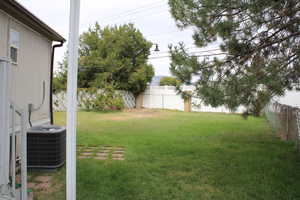 View of fenced backyard