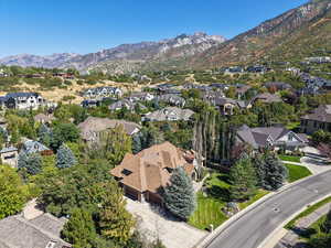Aerial view of a mountainous background