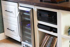 Kitchen view of wine cooler