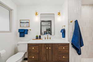 Master bathroom featuring vanity and toilet