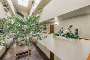 Community Atrium with live plants and trees