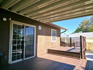 View of wooden deck