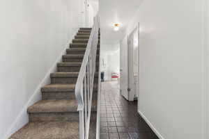 Stairs with baseboards