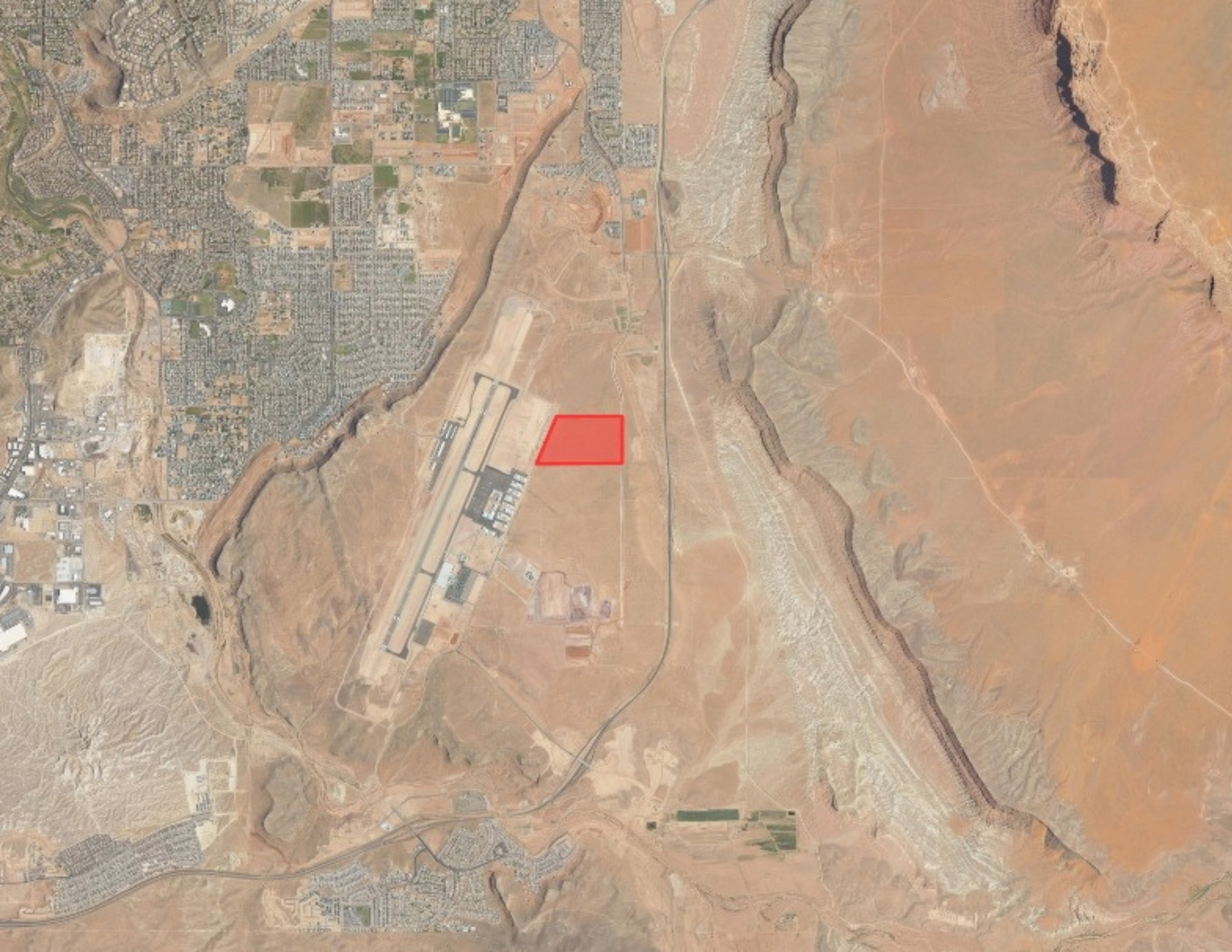 Aerial map of property and surrounding area