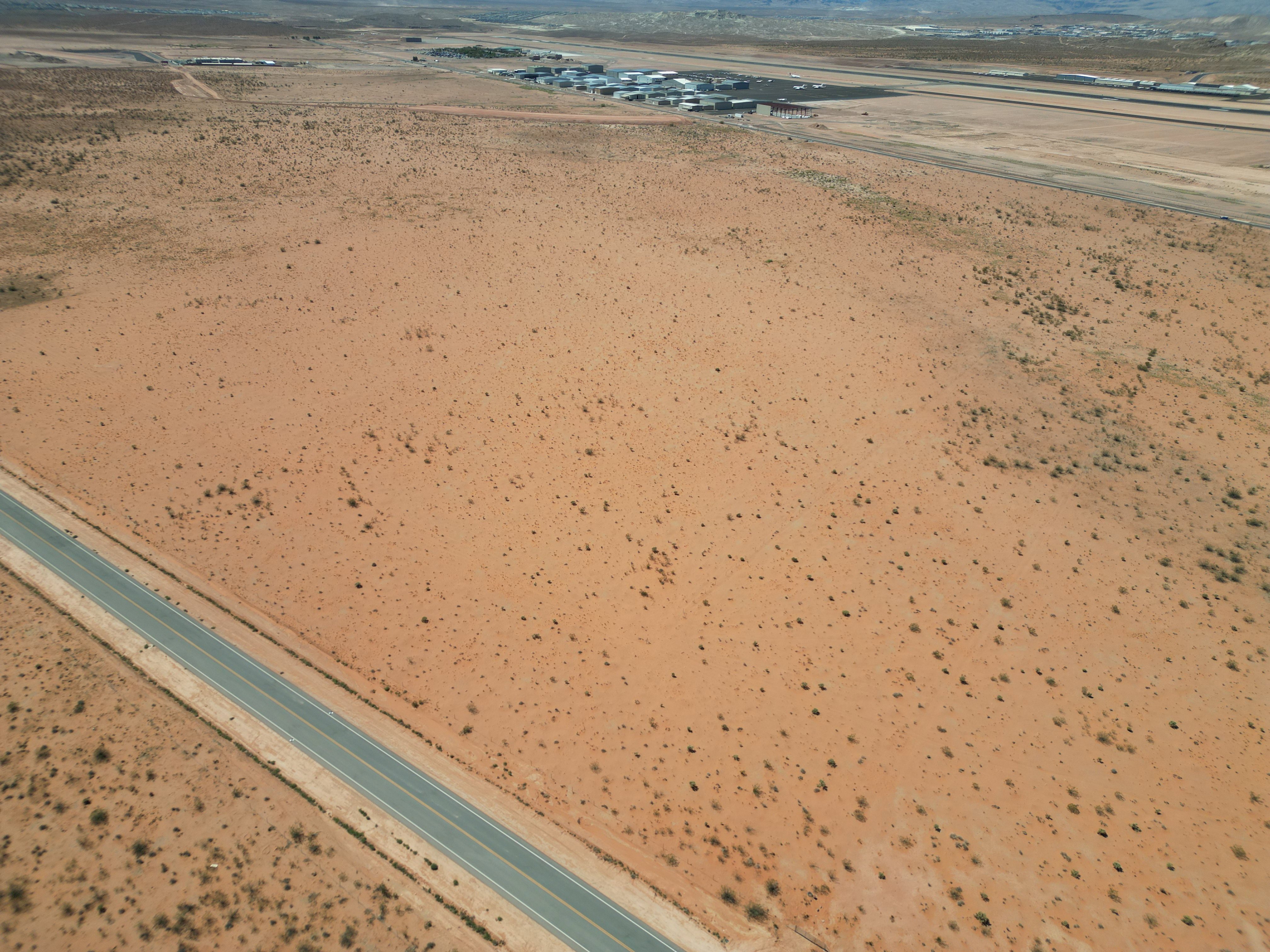 Drone / aerial view of a desert landscape