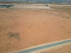 Aerial view of a desert landscape