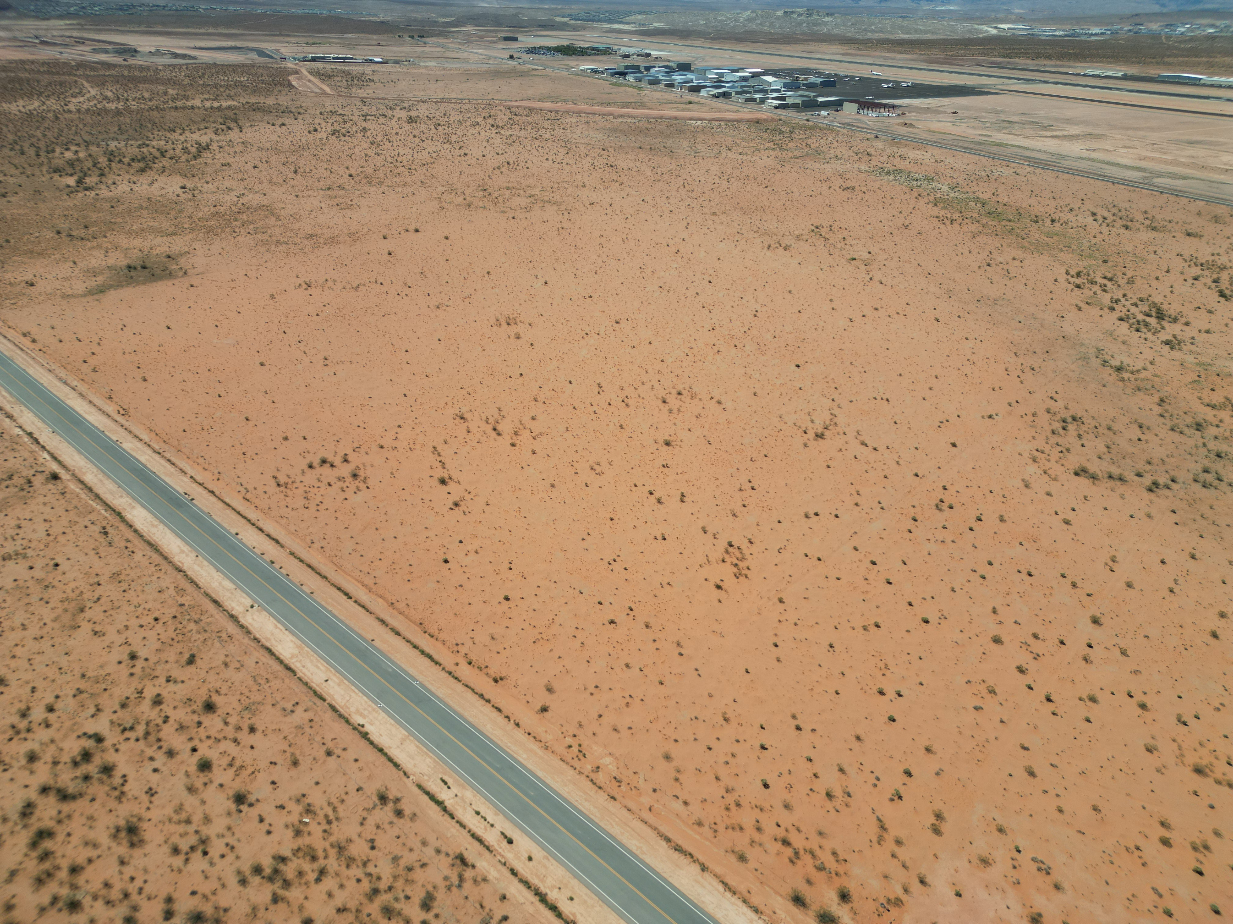 Bird's eye view of a desert landscape