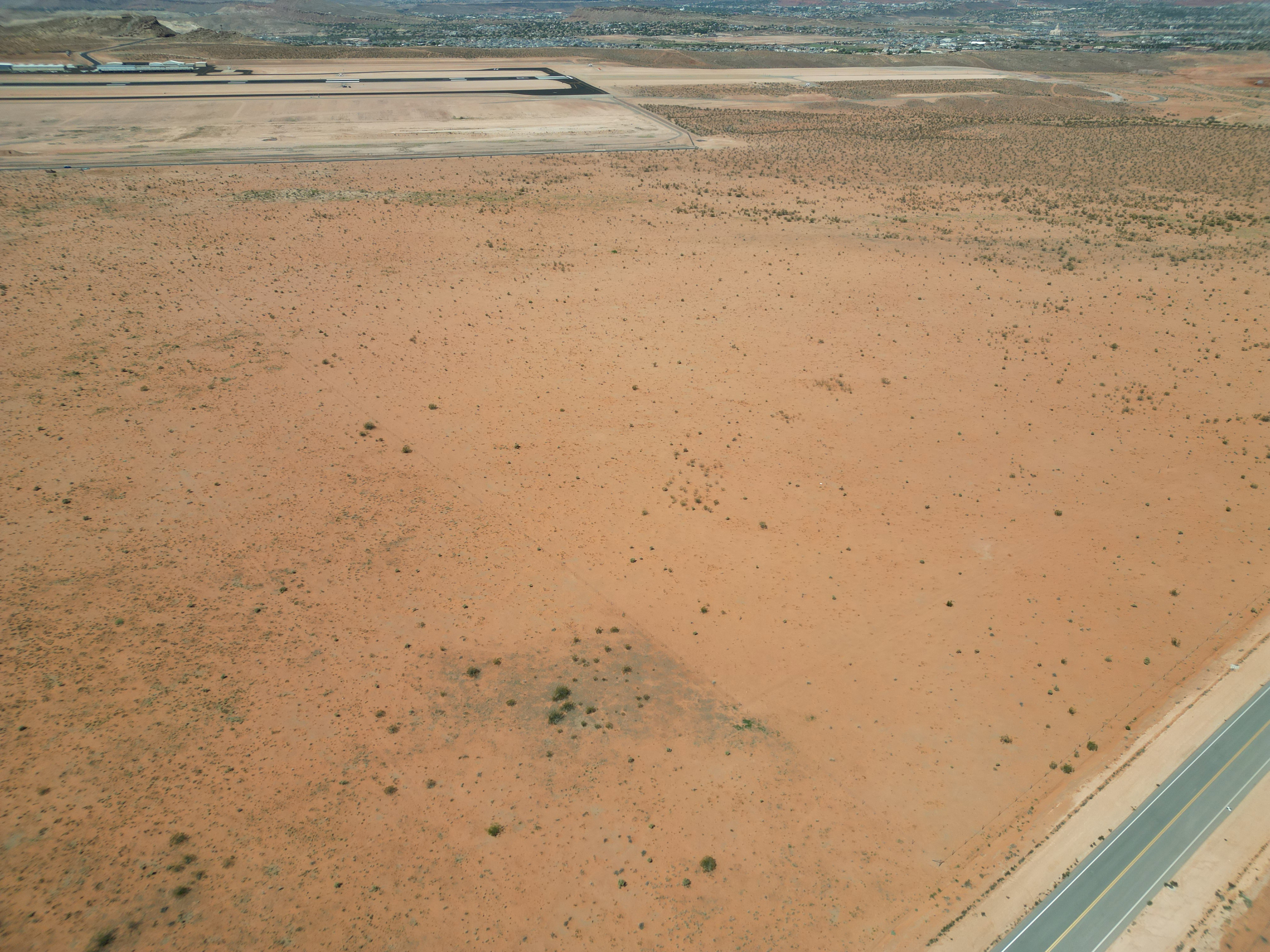 Aerial view of a desert landscape
