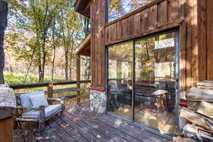 front deck on the left side of the home