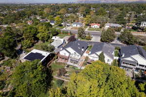 Aerial perspective of suburban area