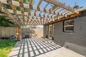 View of patio / terrace featuring a pergola