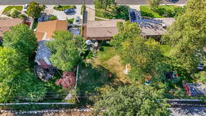 Aerial perspective of suburban area