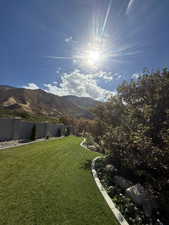 View of yard featuring a mountain view