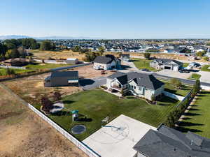 Aerial perspective of suburban area