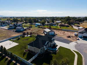 Aerial perspective of suburban area