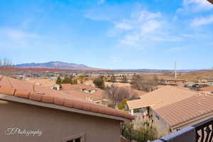 Mountain view featuring nearby suburban area