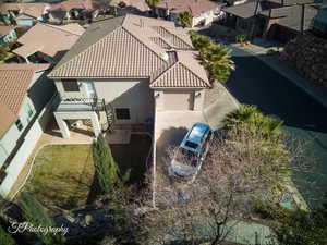 Aerial view of residential area
